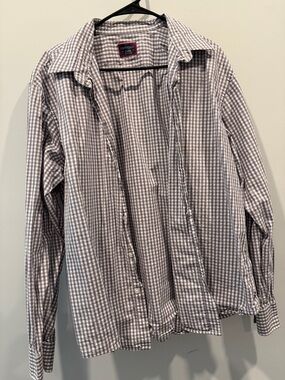 UNTUCKit Men's Gray Gingham Lightweight Shirt Jacket